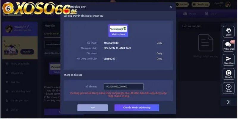 Lưu ý điền đúng thông tin trong quy trình